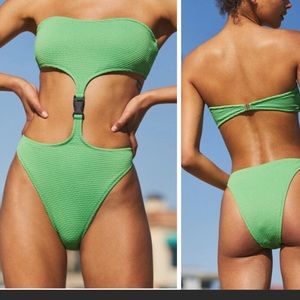 Twin Vice green swimsuit with buckle detailing